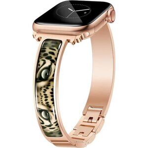 NEW Rose Gold/Leopard Slim Apple Watch Band